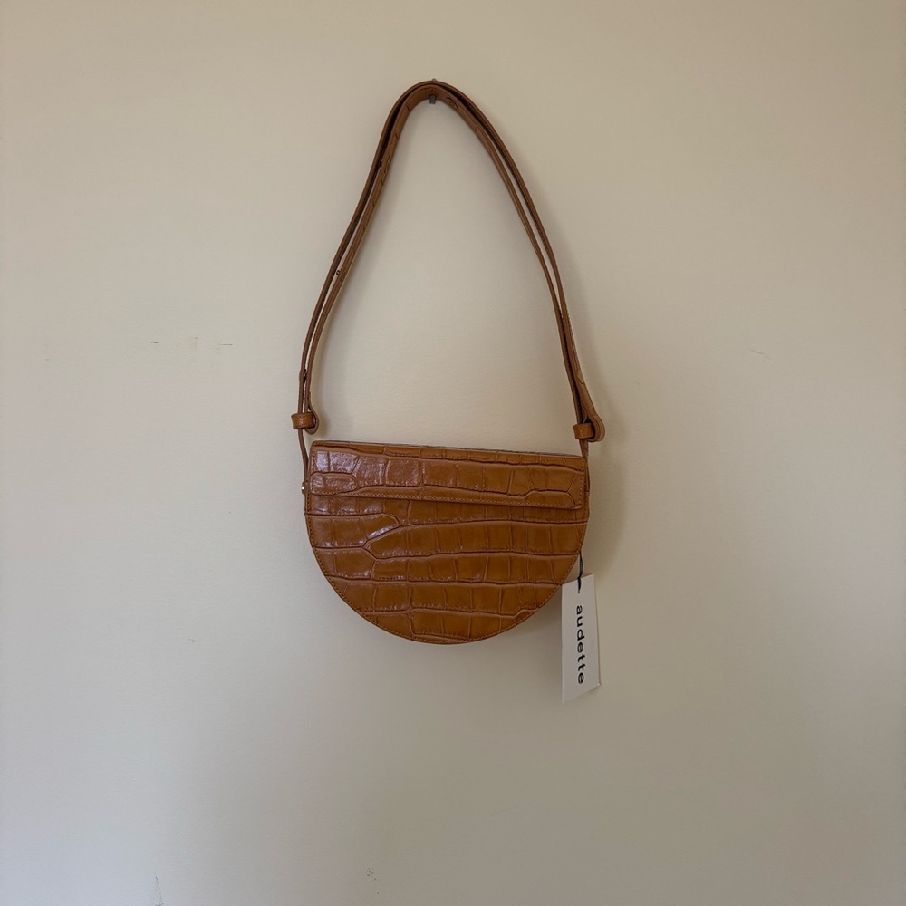 Tan Quilted Leather Shoulder Bag